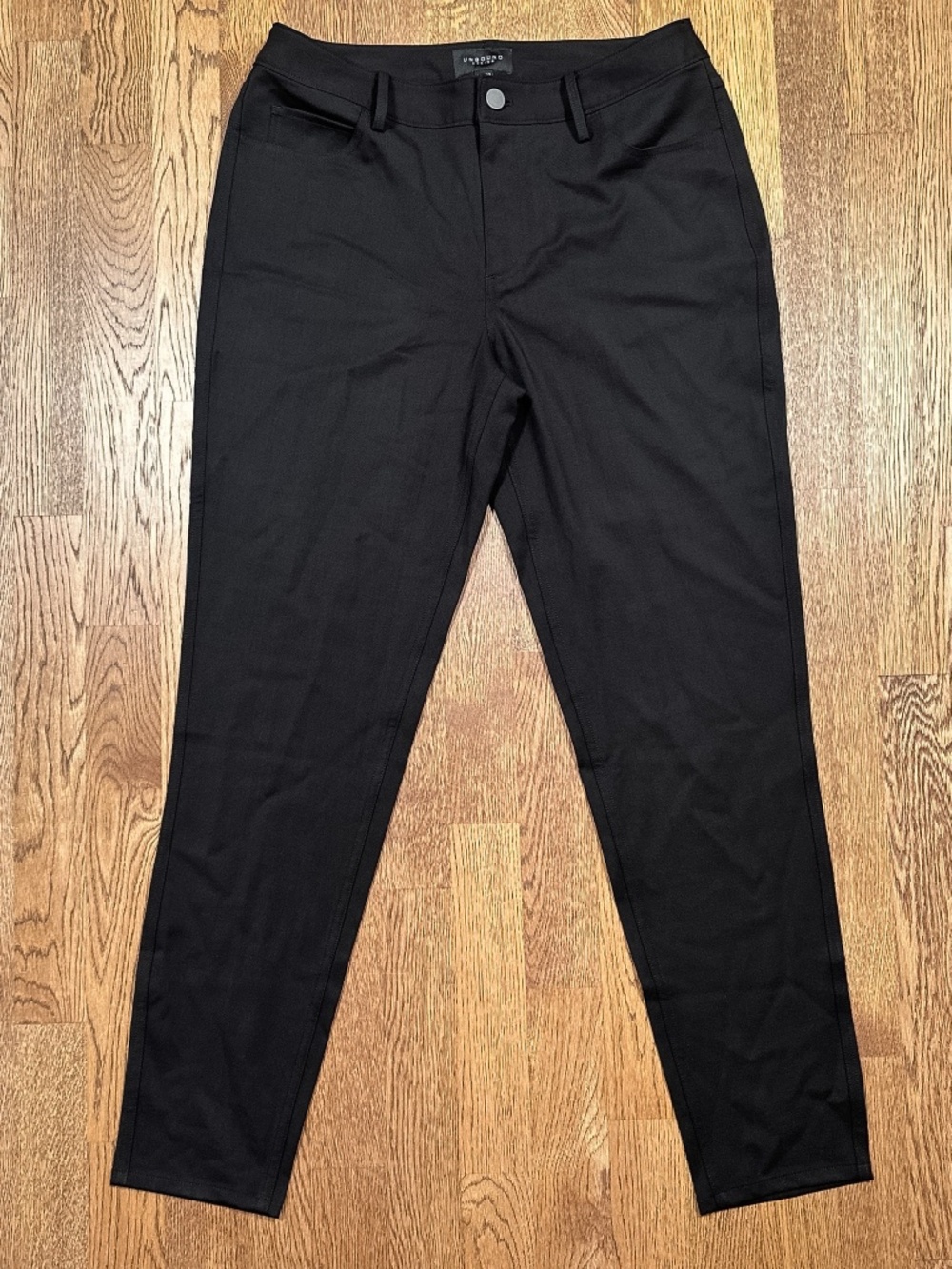 Unbound Merino 5-Pocket Travel Wool Stretch Slim Tapered Black Pants Mens 30